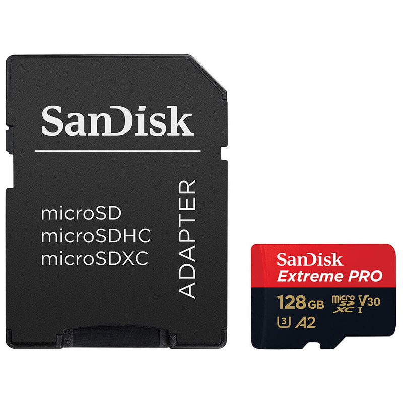رم میکرو 128 گیگ سن دیسک SanDisk Extreme Pro V30 U3 A2 C10 200MB/s + خشاب