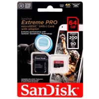 رم میکرو 64 گیگ سن دیسک SanDisk Extreme Pro V30 U3 A2 C10 200MB/s + خشاب