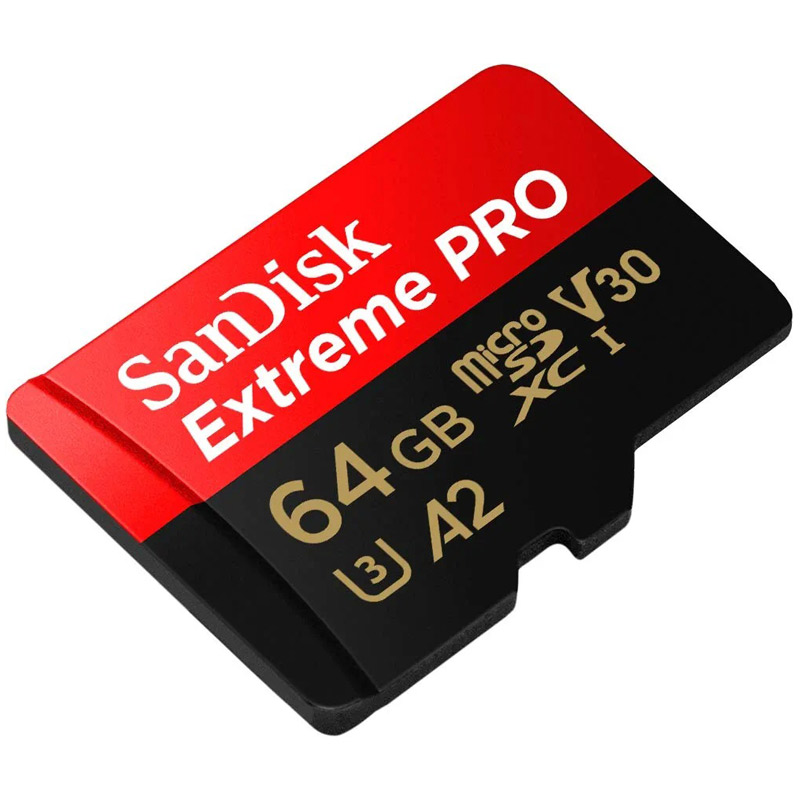 رم میکرو 64 گیگ سن دیسک SanDisk Extreme Pro V30 U3 A2 C10 200MB/s + خشاب