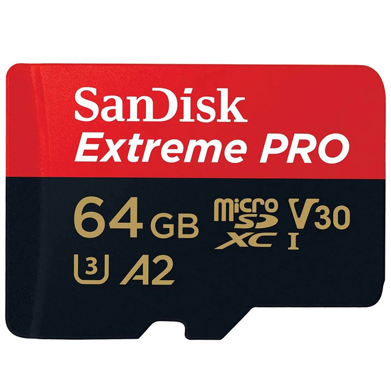 رم میکرو 64 گیگ سن دیسک SanDisk Extreme Pro V30 U3 A2 C10 200MB/s + خشاب