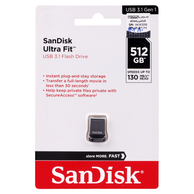 فلش 512 گیگ سن دیسک Sandisk Ultra Fit USB3.1