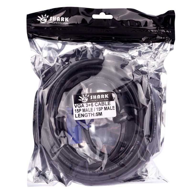 کابل VGA 3+6 شارک Shark طول 5 متر