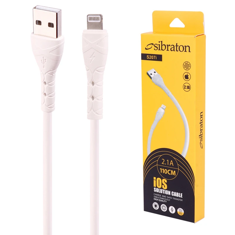کابل لایتنینگ 2.1 آمپر سیبراتون S207i طول 1.1 متر