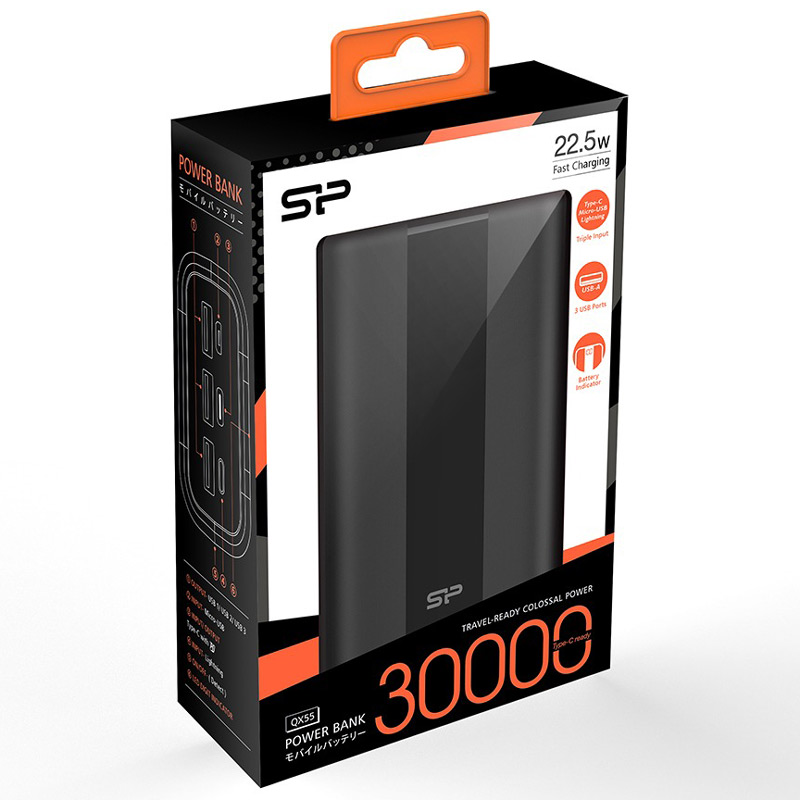 پاور بانک فست شارژ 30000 سیلیکون پاور Silicon Power QX55 QC3.0 PD 22.5W