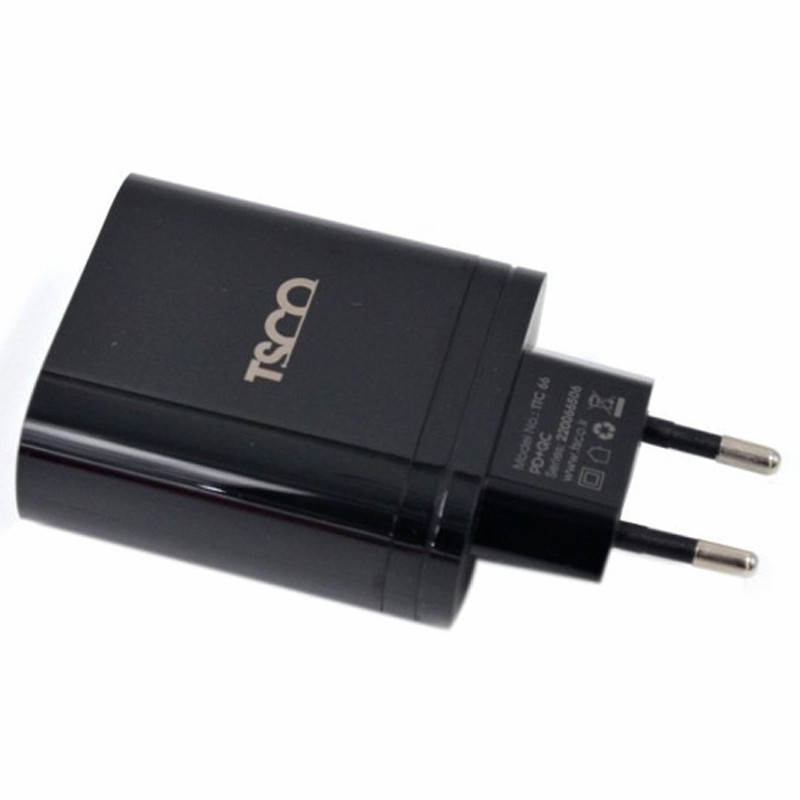 شارژر دیواری فست شارژ TSCO TTC 66 2Port QC3.0 PD 3A 38W Type-C + کابل تبدیل تایپ سی