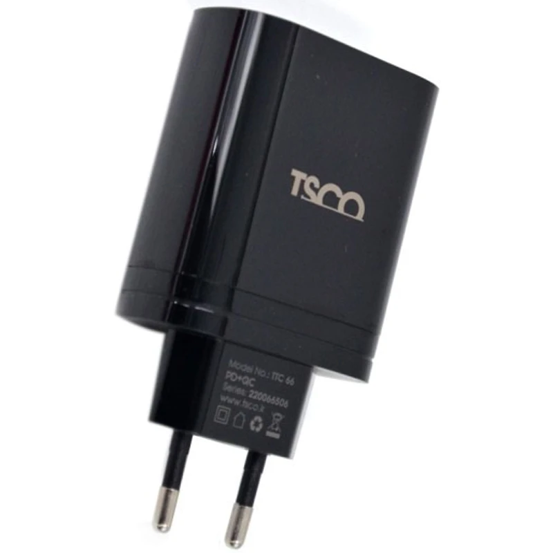 شارژر دیواری 38 وات تسکو TTC 66 QC3.0 PD 3A + کابل تبدیل تایپ سی