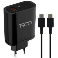 شارژر دیواری فست شارژ TSCO TTC 66 2Port QC3.0 PD 3A 38W Type-C + کابل تبدیل تایپ سی