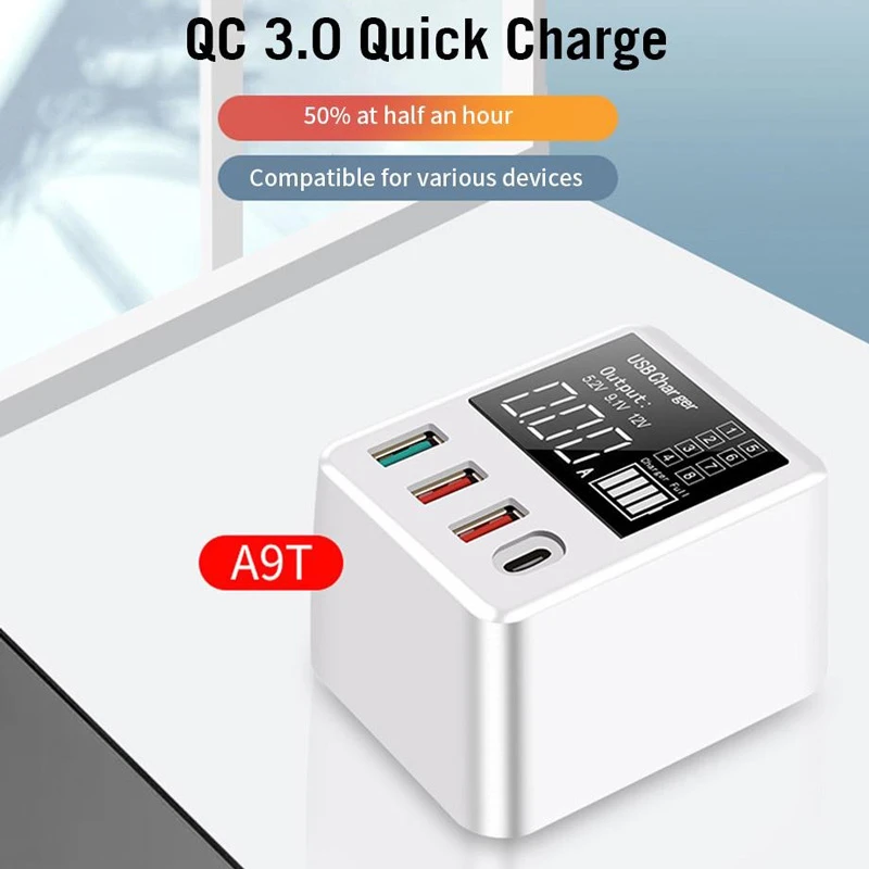 شارژر دیواری 40 وات WLX-A9T QC3.0 PD 3.4A