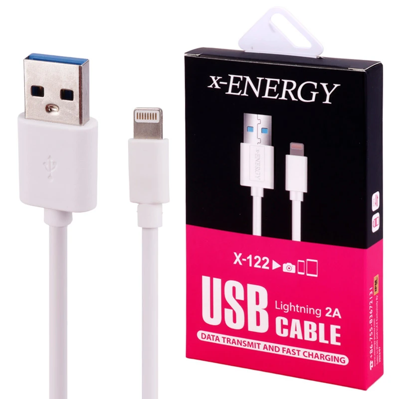 کابل لایتنینگ فست شارژ 2 آمپر ایکس انرژی X-122 طول 2 متر