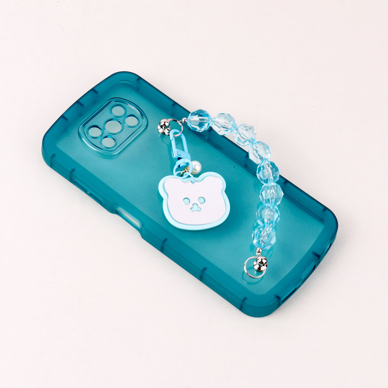 قاب فانتزی محافظ لنزدار + بند آویز سنگی Xiaomi Poco X3 سبز