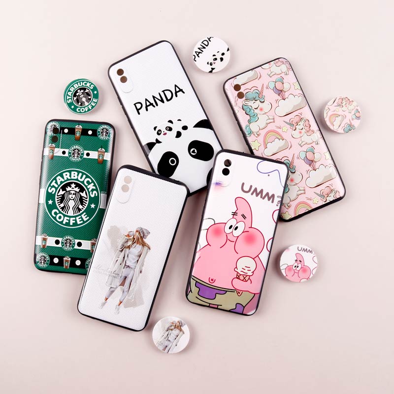 قاب فانتزی طرحدار دخترانه محافظ لنزدار + پاپ سوکت Xiaomi Redmi 9A سری R