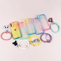 قاب PC شفاف دو رنگ + بند آویز iPhone 11
