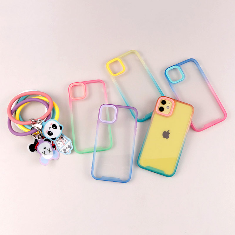 قاب PC شفاف دو رنگ + بند آویز iPhone 11