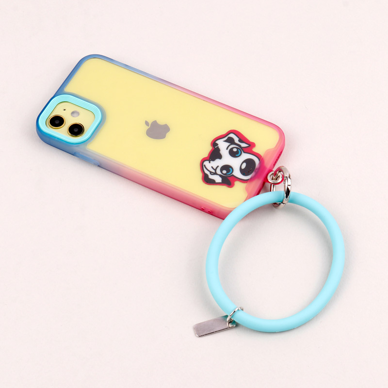 قاب PC شفاف دو رنگ + بند آویز iPhone 11