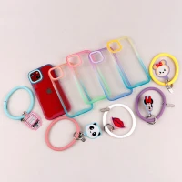 قاب PC شفاف دو رنگ + بند آویز iPhone 13