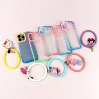 قاب PC شفاف دو رنگ + بند آویز iPhone 13 Pro