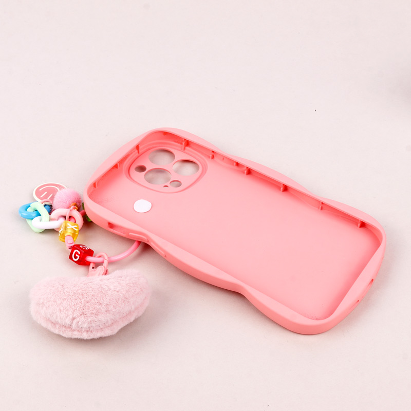 قاب فانتزی محافظ لنزدار iPhone 13 Pro Max + آویز Yocorol صورتی