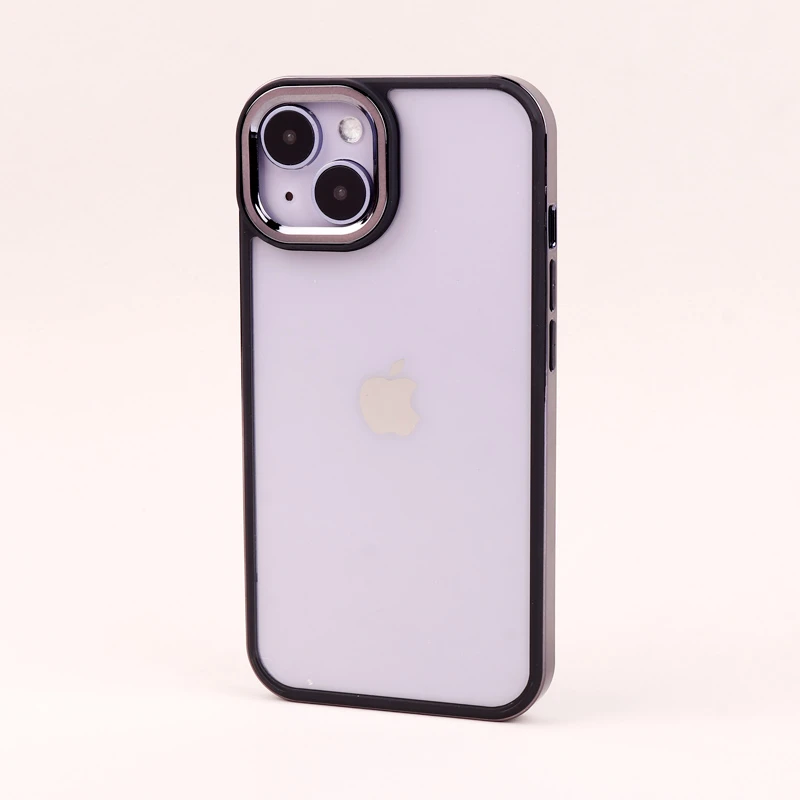 قاب PC متال ایرون New Skin دور رنگی پشت شفاف iPhone 14