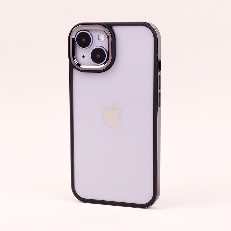 قاب PC متال ایرون New Skin دور رنگی پشت شفاف iPhone 14