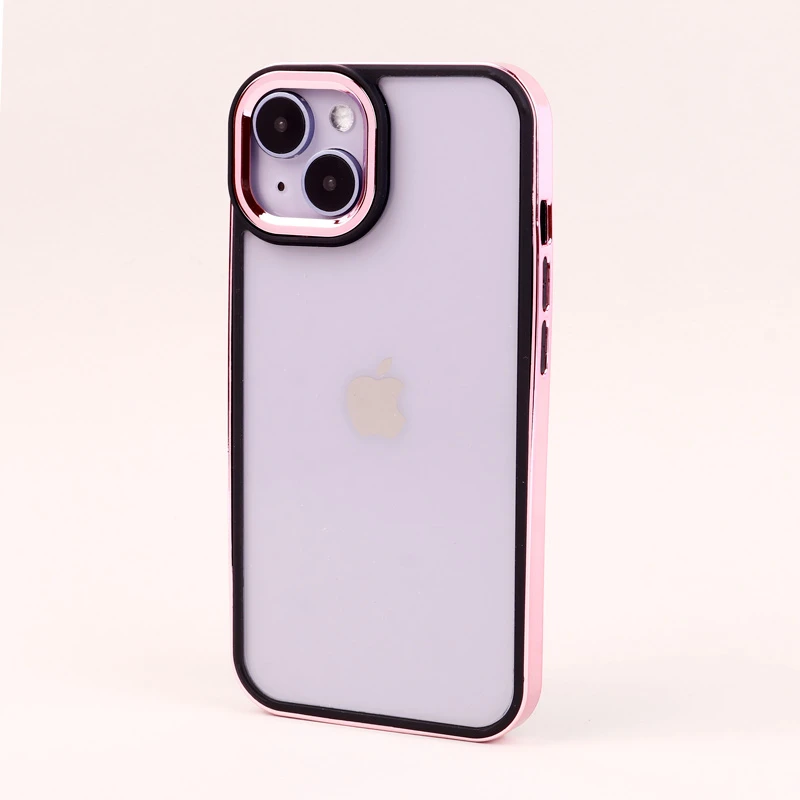 قاب PC متال ایرون New Skin دور رنگی پشت شفاف iPhone 14