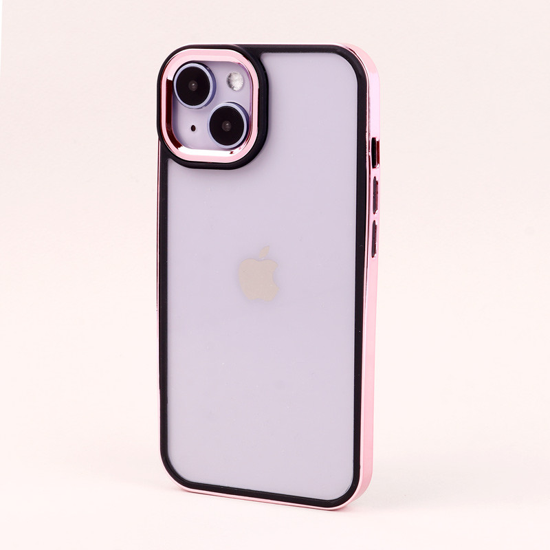 قاب PC متال ایرون New Skin دور رنگی پشت شفاف iPhone 14