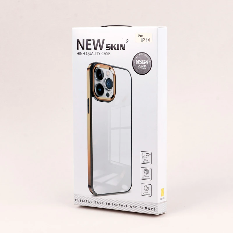 قاب PC متال ایرون New Skin دور رنگی پشت شفاف iPhone 14