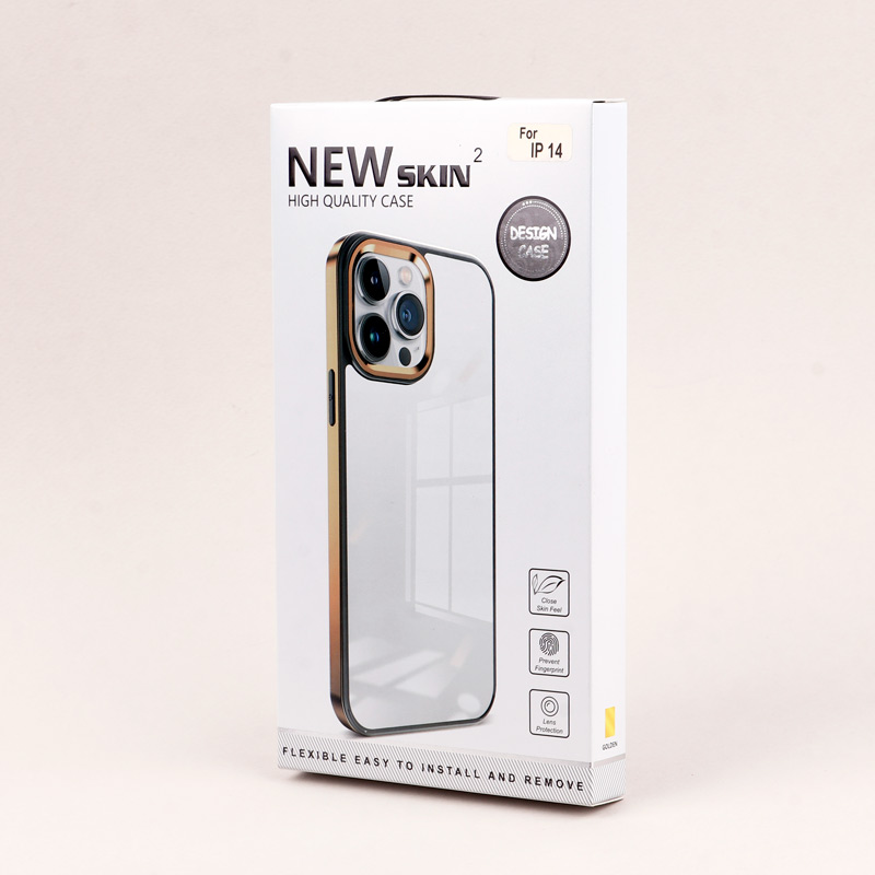 قاب PC متال ایرون New Skin دور رنگی پشت شفاف iPhone 14
