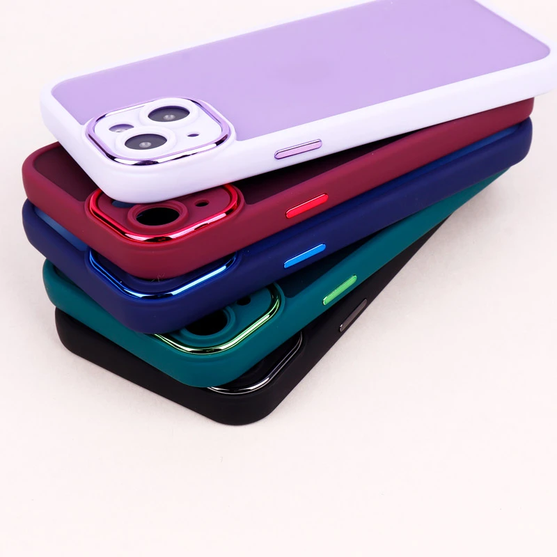 قاب PC آیفون iPhone 14 متال ایرون پشت مات محافظ لنزدار