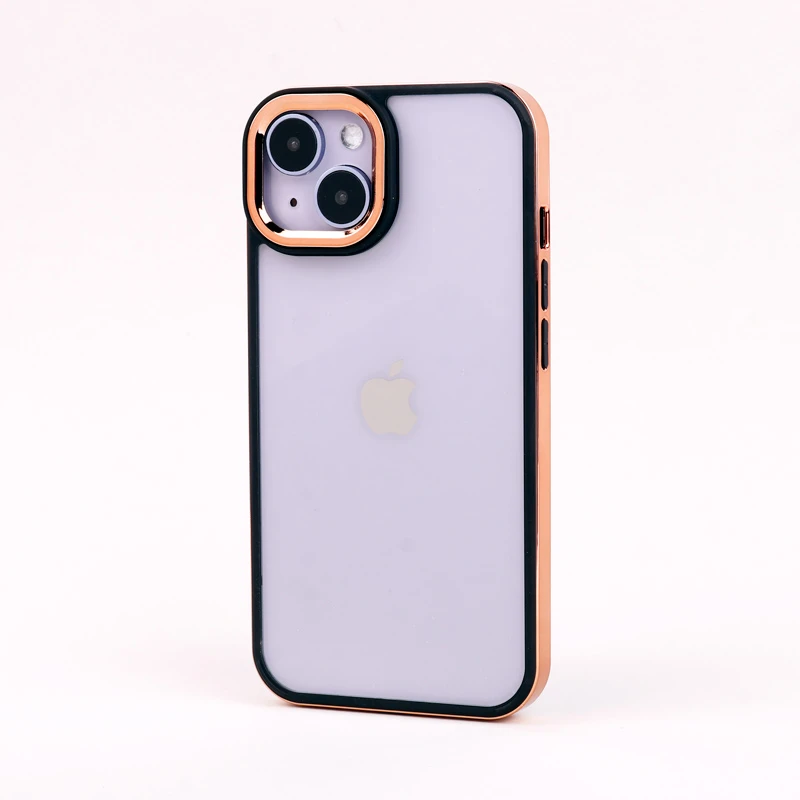 قاب PC متال ایرون New Skin دور رنگی پشت شفاف iPhone 14
