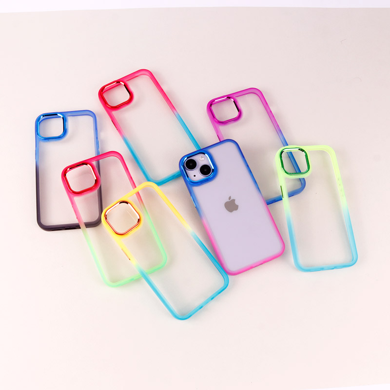 قاب PC شفاف متال ایرون دو رنگ iPhone 14