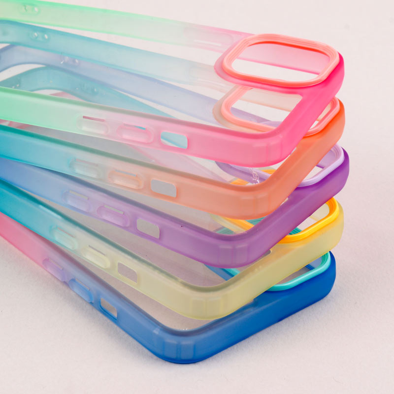 قاب PC شفاف دو رنگ + بند آویز iPhone 14