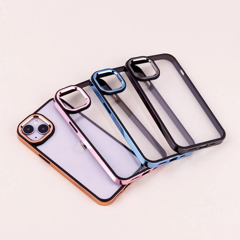 قاب PC متال ایرون New Skin دور رنگی پشت شفاف iPhone 14