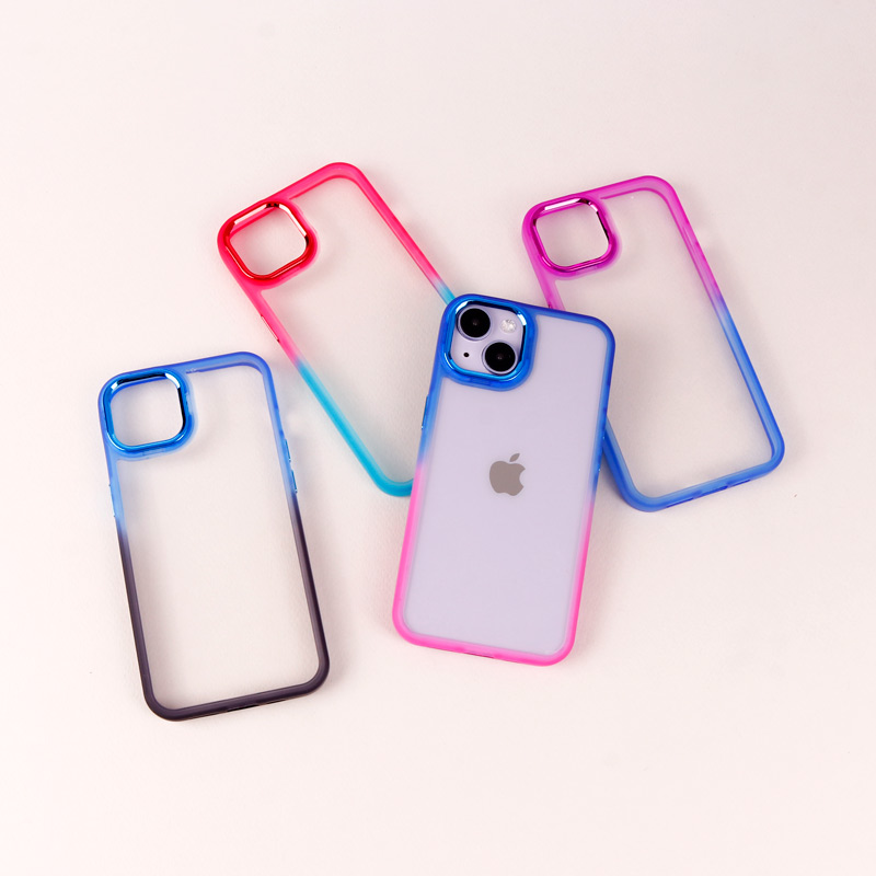 قاب PC شفاف متال ایرون دو رنگ iPhone 14