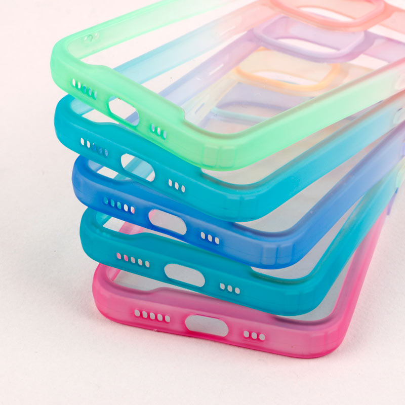 قاب PC شفاف دو رنگ + بند آویز iPhone 14