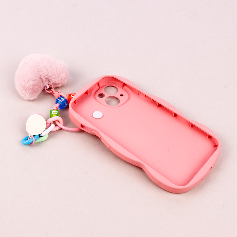 قاب فانتزی محافظ لنزدار iPhone 14 + آویز Yocorol صورتی