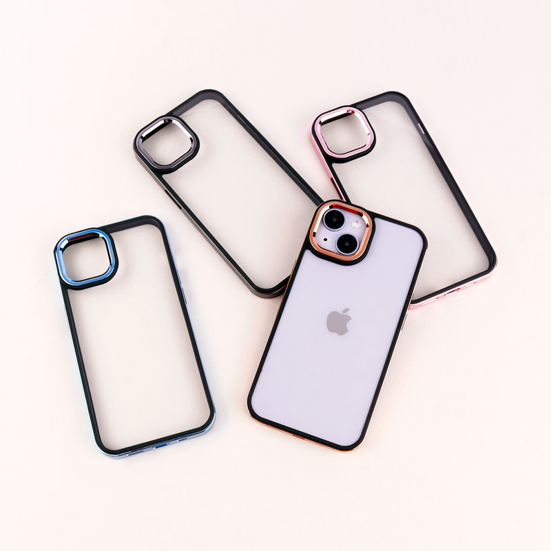 قاب PC متال ایرون New Skin دور رنگی پشت شفاف iPhone 14