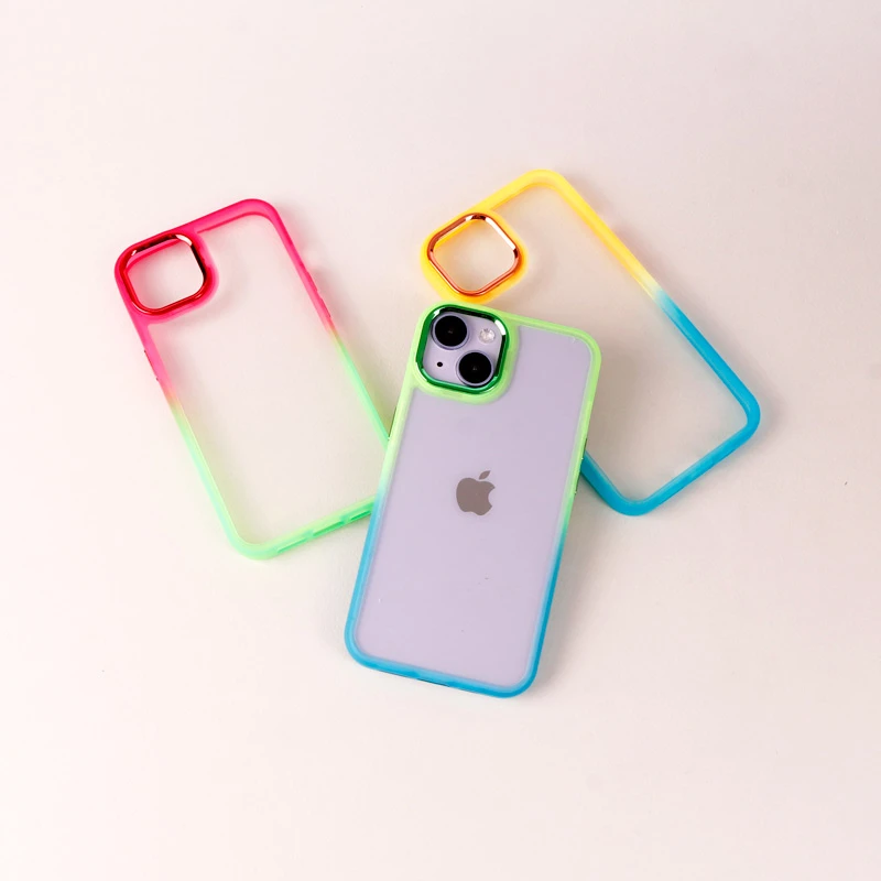 قاب PC شفاف متال ایرون دو رنگ iPhone 14