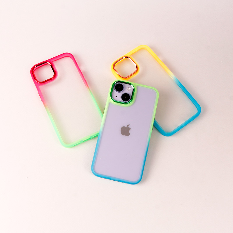 قاب PC شفاف متال ایرون دو رنگ iPhone 14