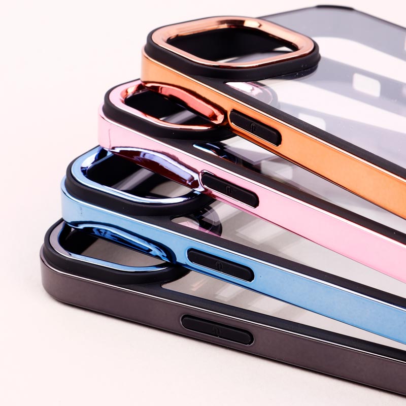 قاب PC متال ایرون New Skin دور رنگی پشت شفاف iPhone 14