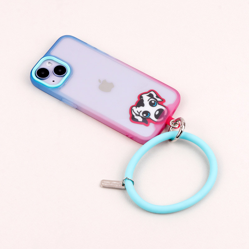 قاب PC شفاف دو رنگ + بند آویز iPhone 14