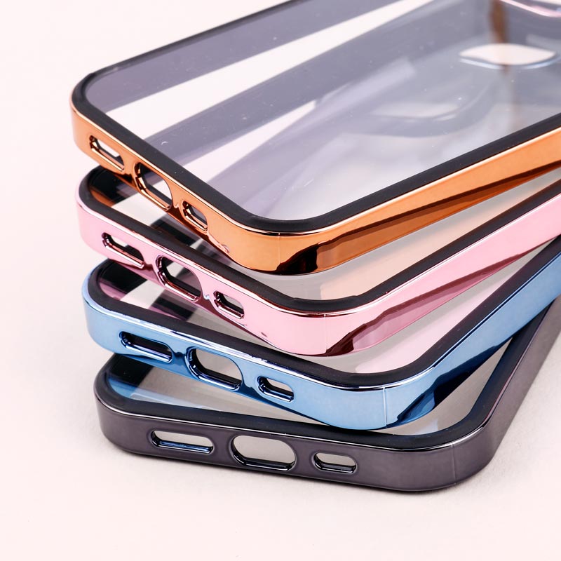 قاب PC متال ایرون New Skin دور رنگی پشت شفاف iPhone 14