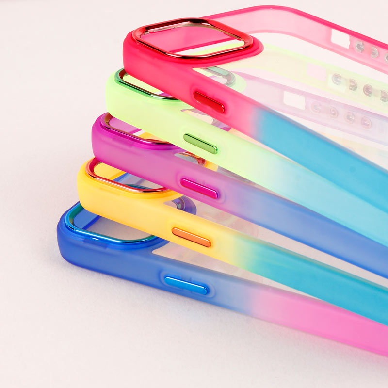 قاب PC شفاف متال ایرون دو رنگ iPhone 14