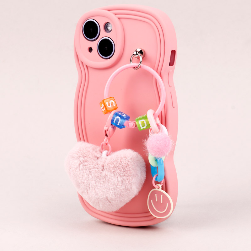 قاب فانتزی محافظ لنزدار iPhone 14 + آویز Yocorol صورتی