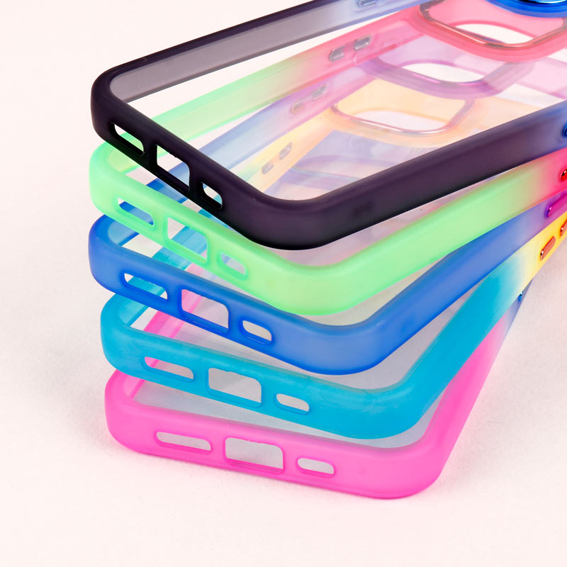 قاب PC شفاف متال ایرون دو رنگ iPhone 14