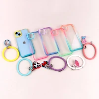 قاب PC شفاف دو رنگ + بند آویز iPhone 14 Plus