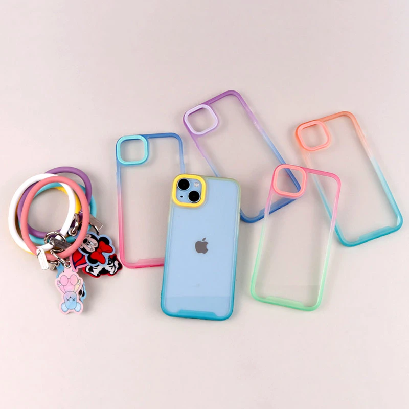 قاب PC شفاف دو رنگ + بند آویز iPhone 14 Plus