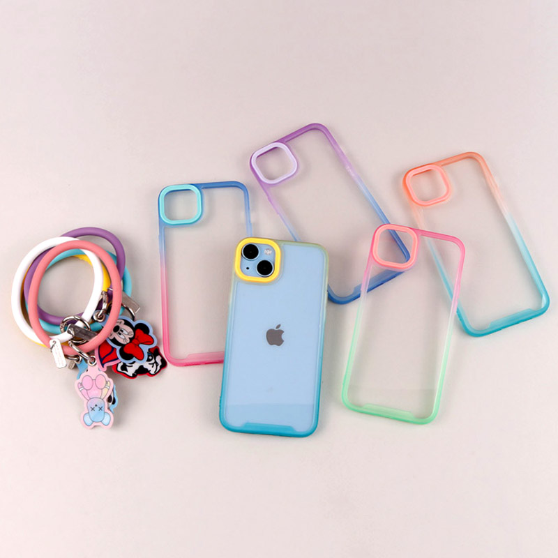 قاب PC شفاف دو رنگ + بند آویز iPhone 14 Plus