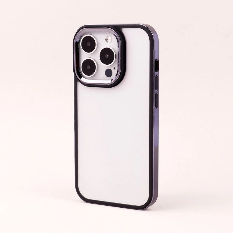 قاب PC متال ایرون New Skin دور رنگی پشت شفاف iPhone 14 Pro
