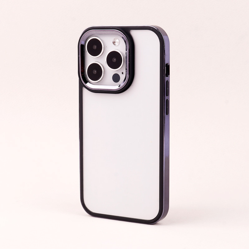 قاب PC متال ایرون New Skin دور رنگی پشت شفاف iPhone 14 Pro