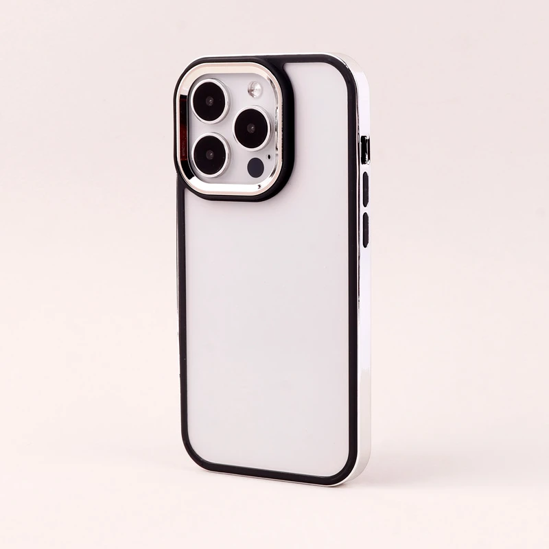 قاب PC متال ایرون New Skin دور رنگی پشت شفاف iPhone 14 Pro